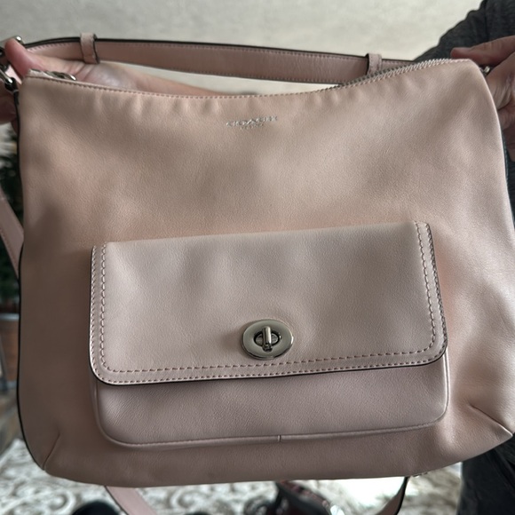 Coach Pink Hobo Bag with Adjustable Strap and Silver Hardware - Picture 4 of 6